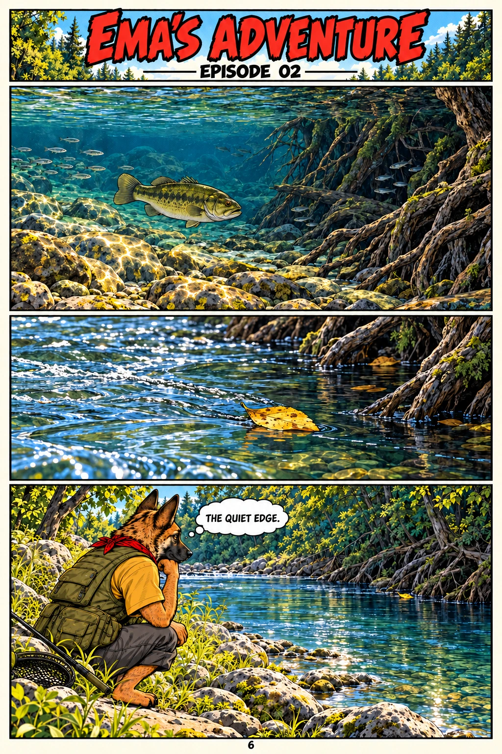 Episode 2, page 6 of 12; English comic artwork and dialogue