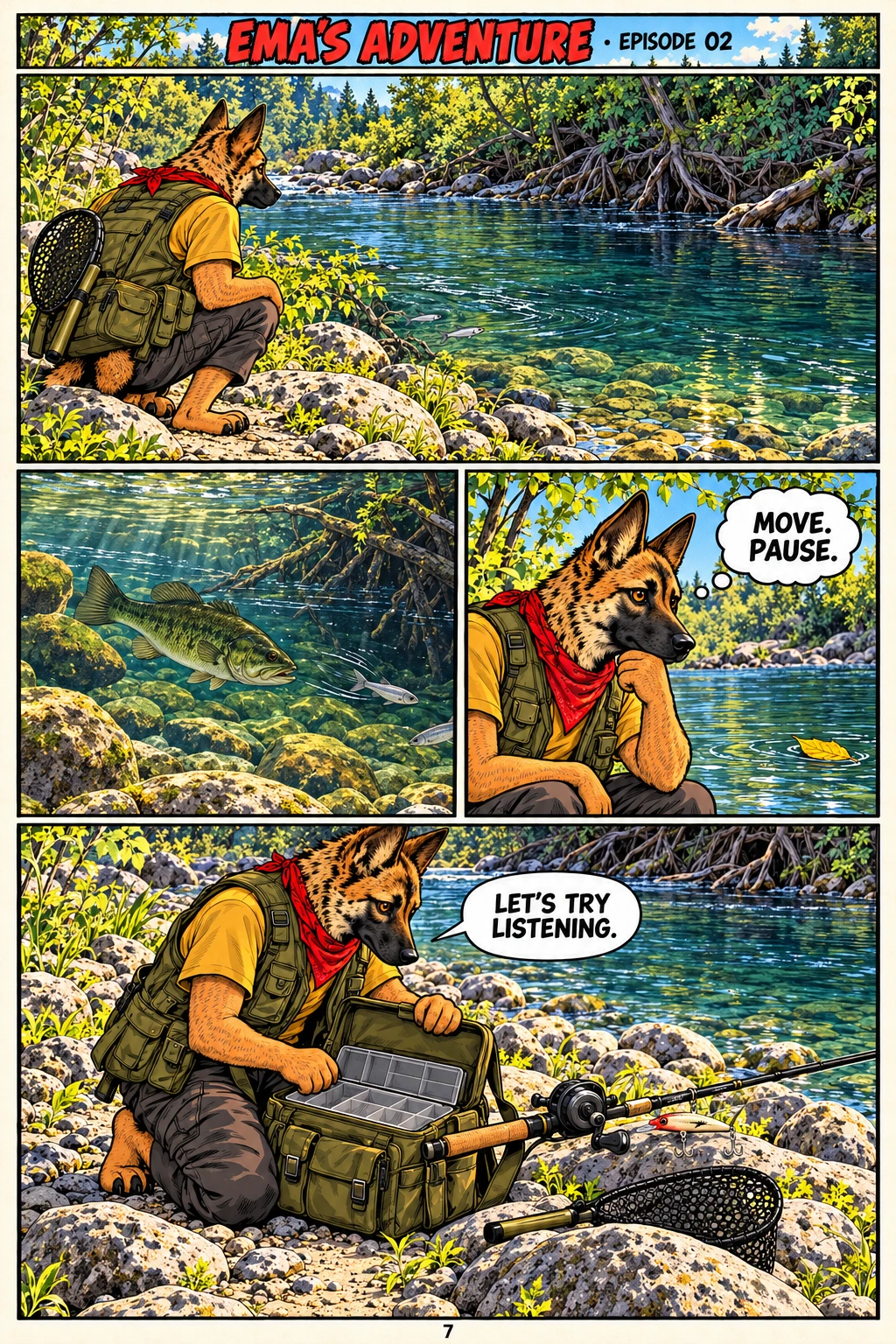 Episode 2, page 7 of 12; English comic artwork and dialogue