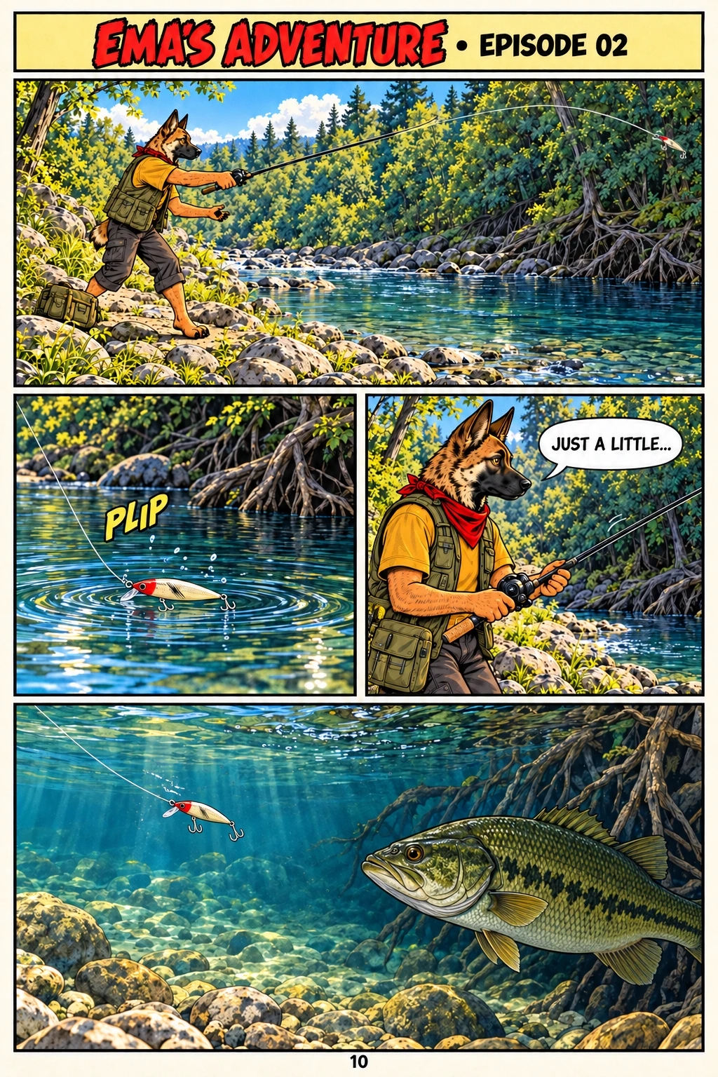 Episode 2, page 10 of 12; English comic artwork and dialogue